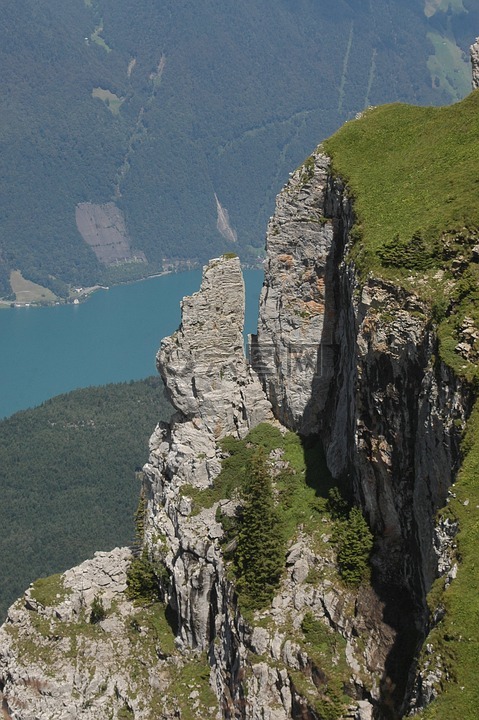 巖,山,湖