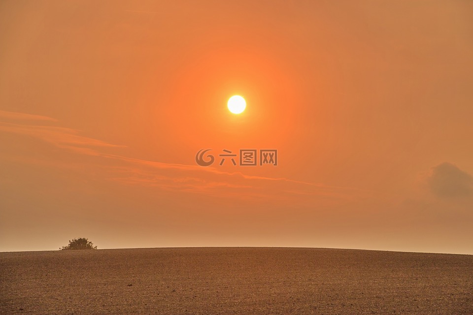 日落,日出,太陽