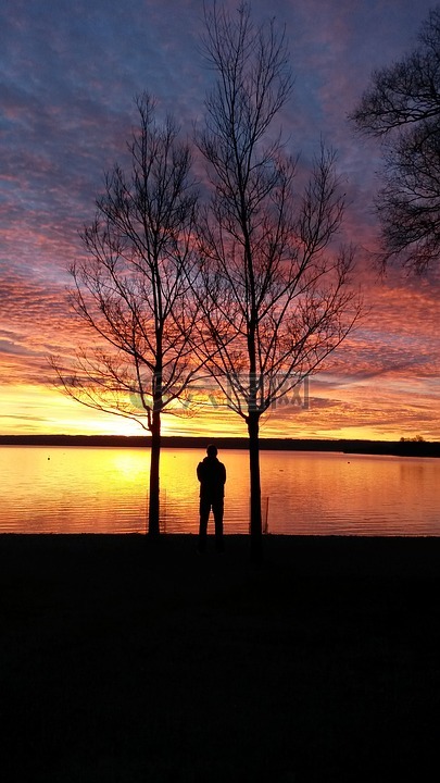 ammersee,日落,德國(guó)