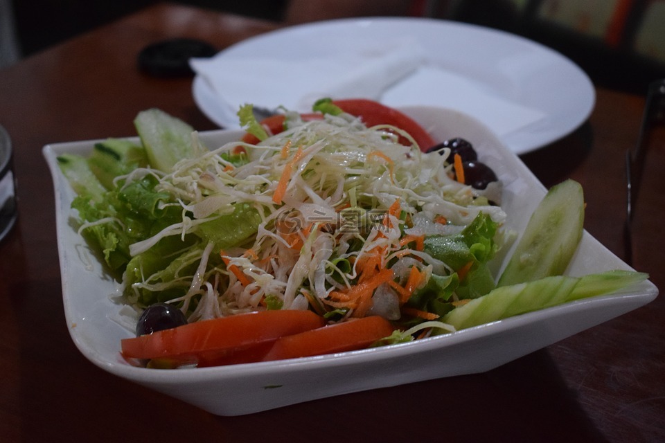 沙拉,新鮮,食品