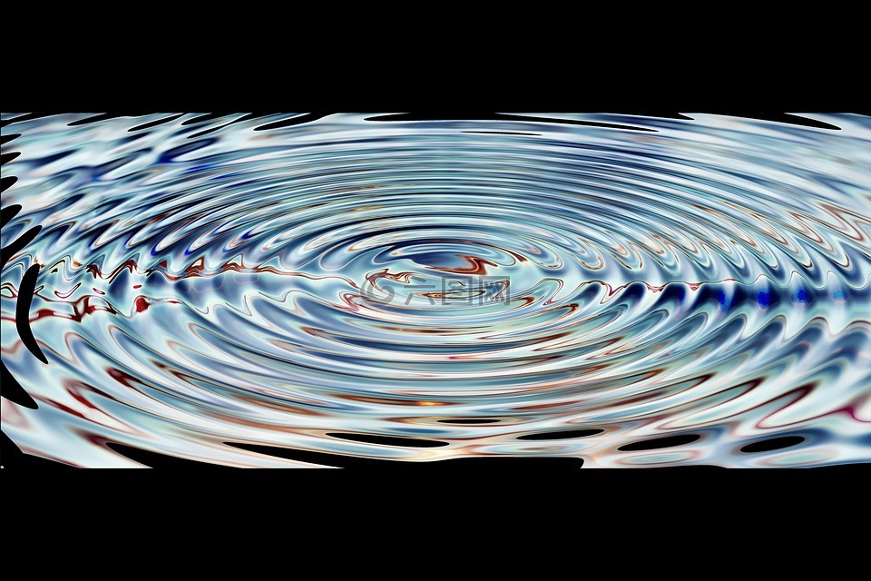 波,同心,波圓圈