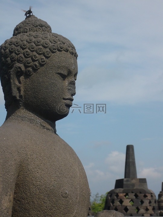 巴厘岛,佛雕像,婆罗浮屠