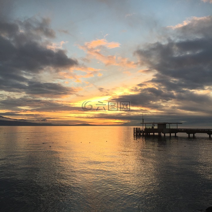 日內(nèi)瓦湖,湖,景觀