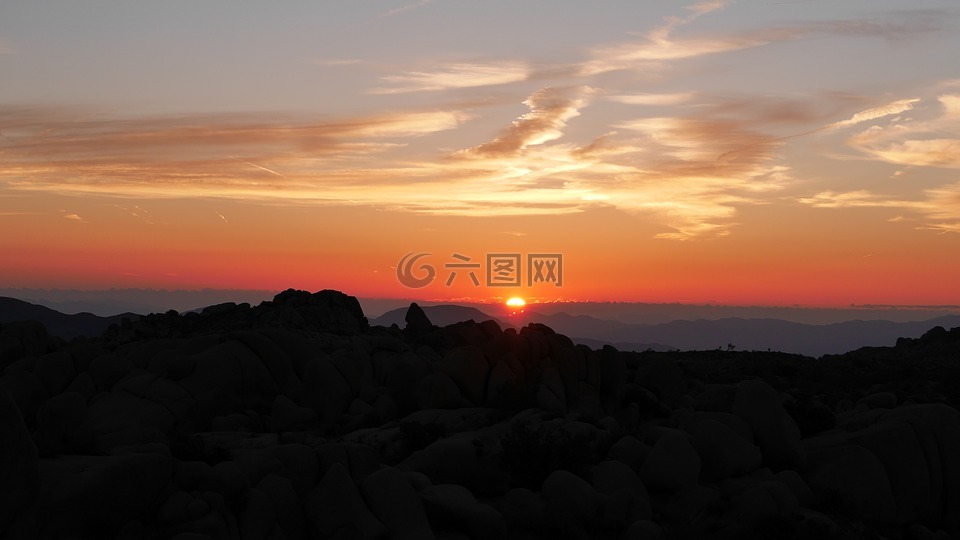 日落,黎明,太阳