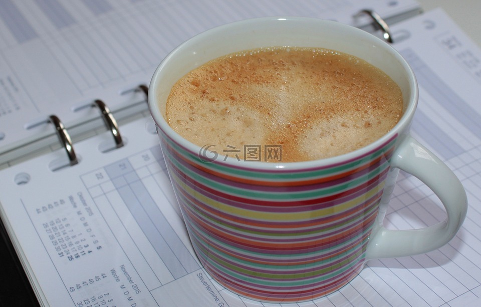 一杯咖啡,任命日歷,茶歇