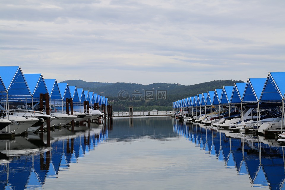 水域,反射,天空