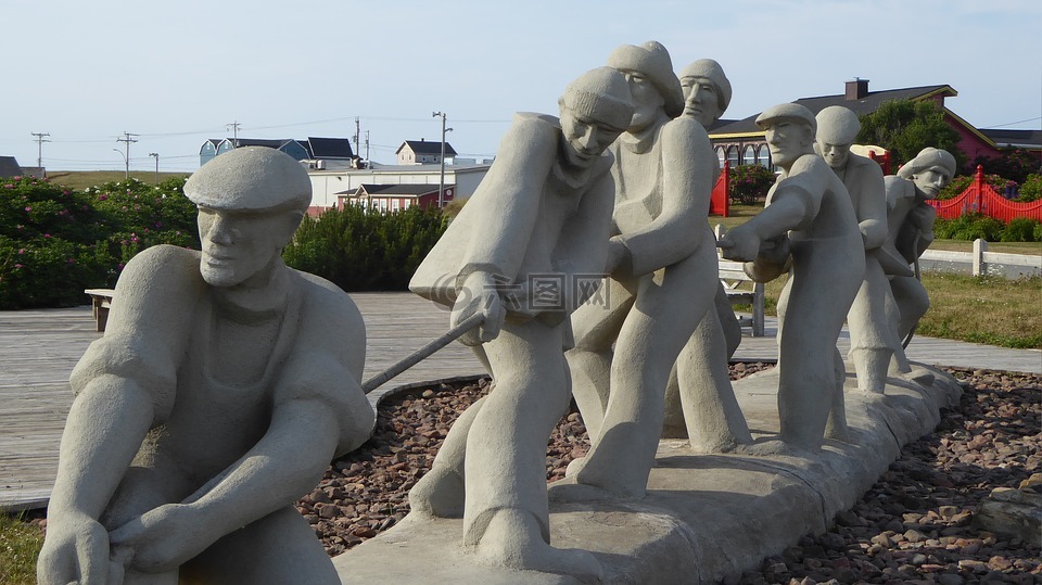 團隊合作,雕像,集團