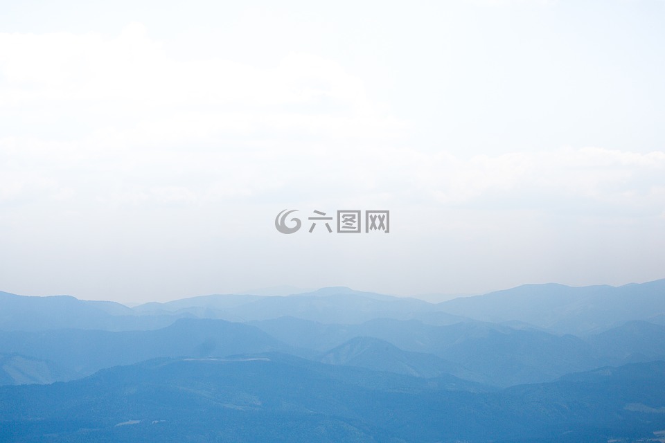 远山,天空,朦胧