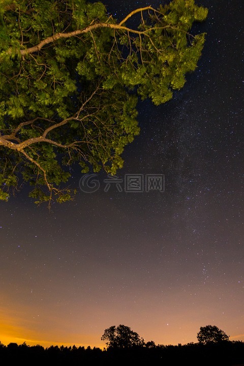 明星,夜,繁星點點的天空