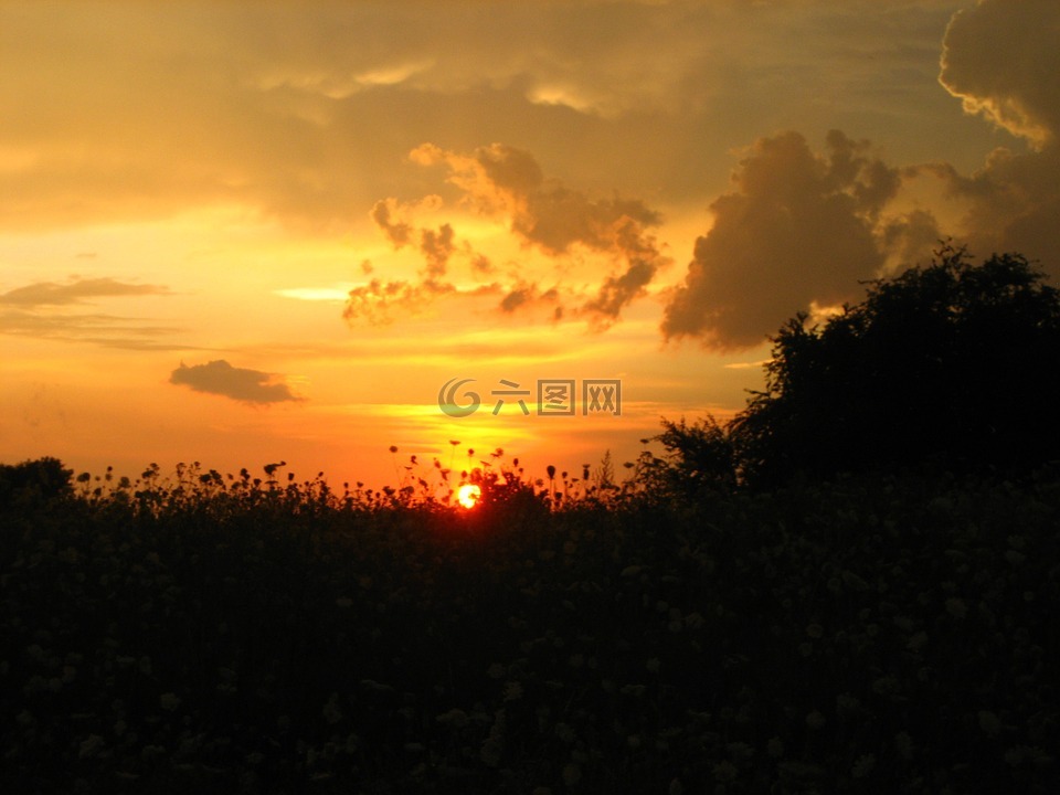 西,太陽(yáng),天空