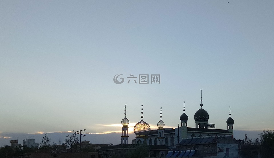 清真寺,mosque,落日