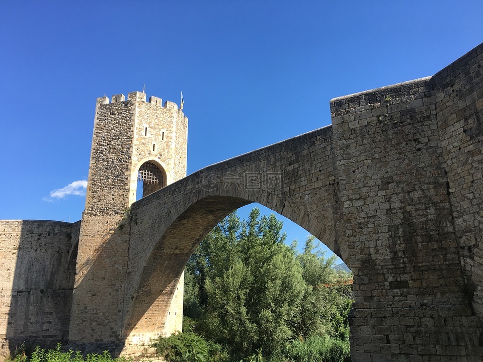 besalú,弧,橋