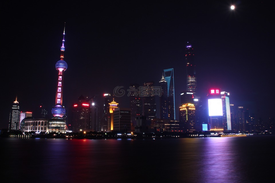 夜景,上海,外灘