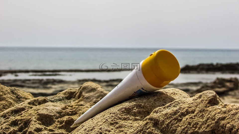 防曬霜,夏天,海灘