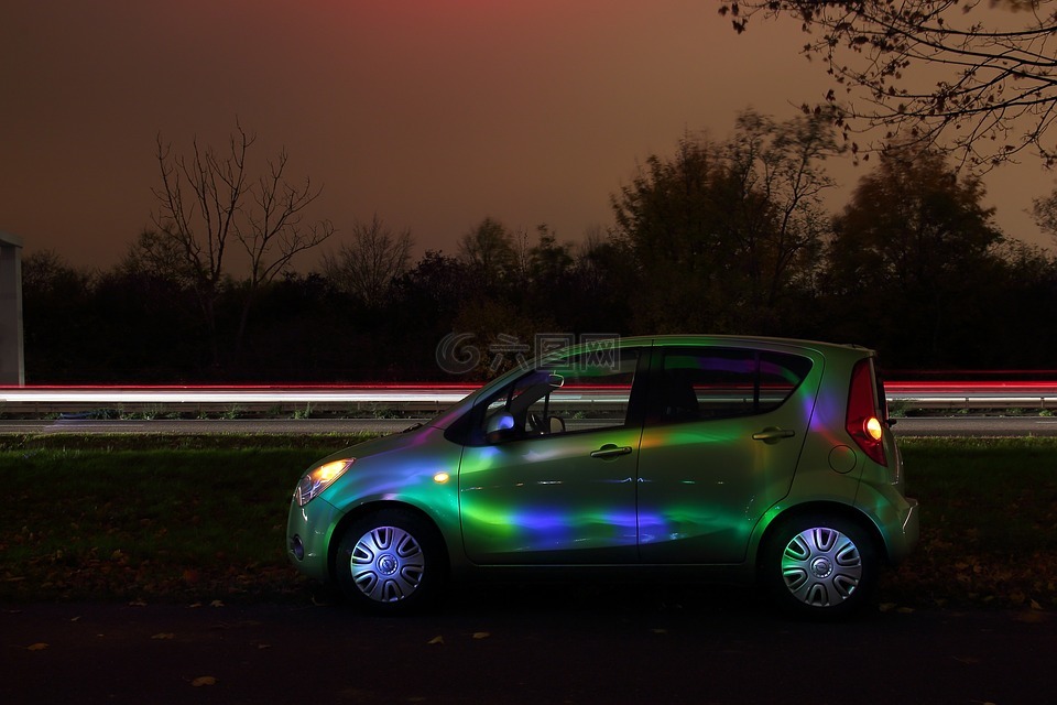 汽車,光畫,lightpainting