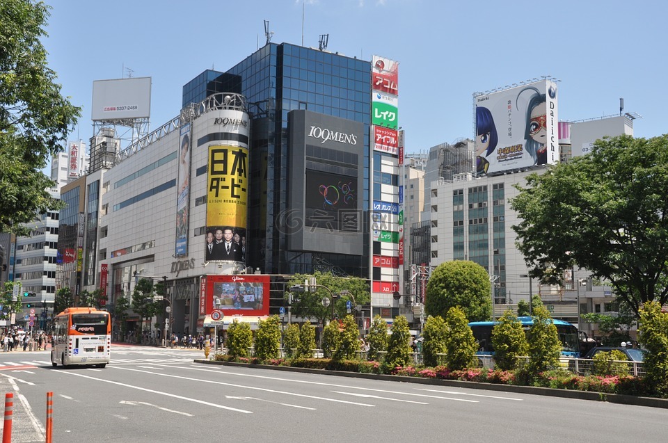 城市,街,建筑物