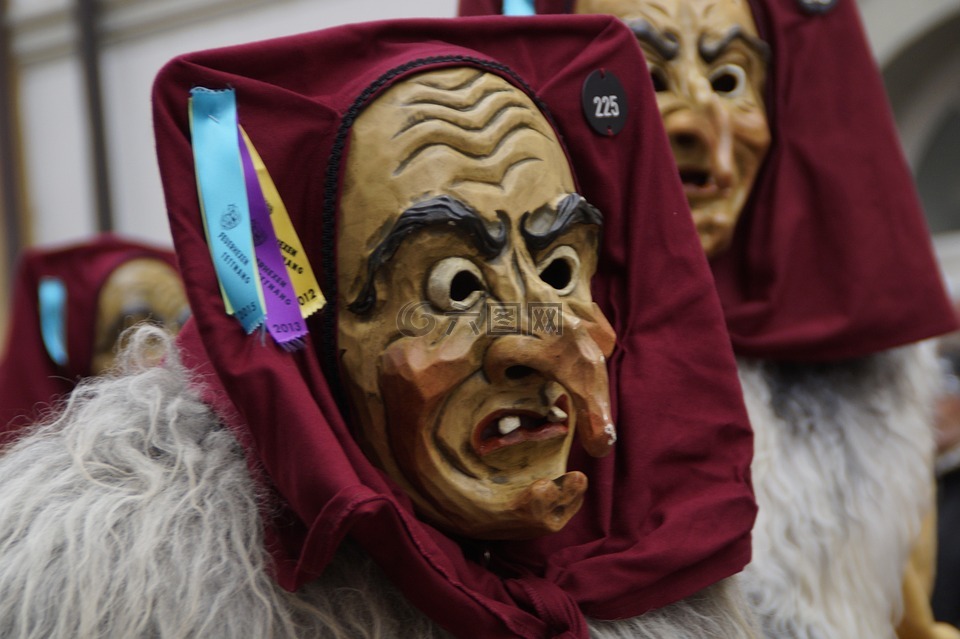女巫,頭巾,strassenfasnet