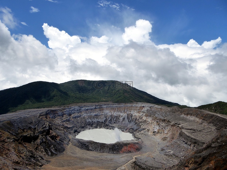 火山口湖,火山,波阿斯