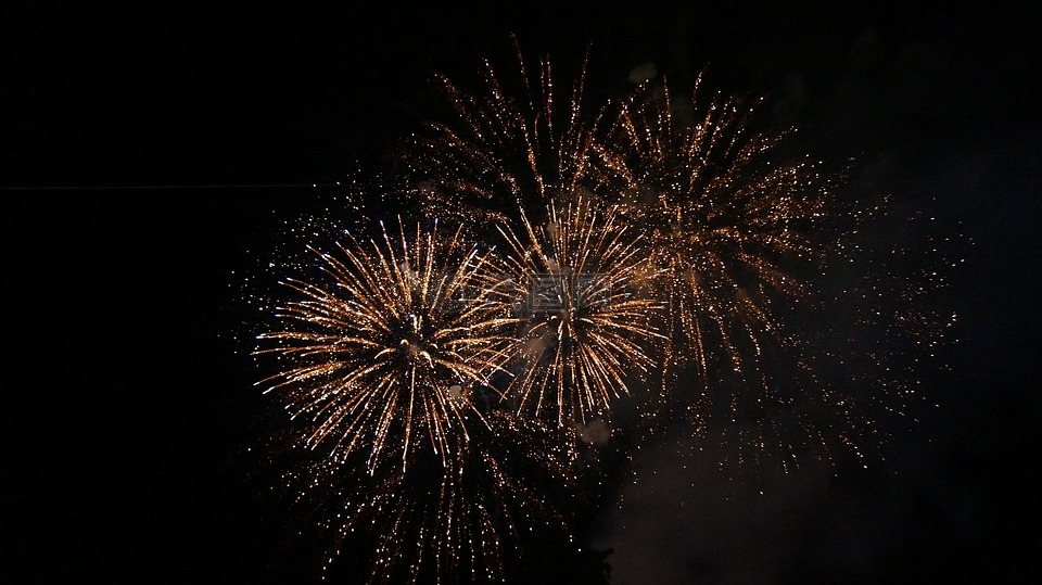 煙花爆竹,黑,光