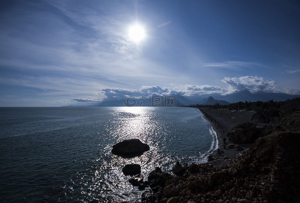 太陽能,海洋,海灘