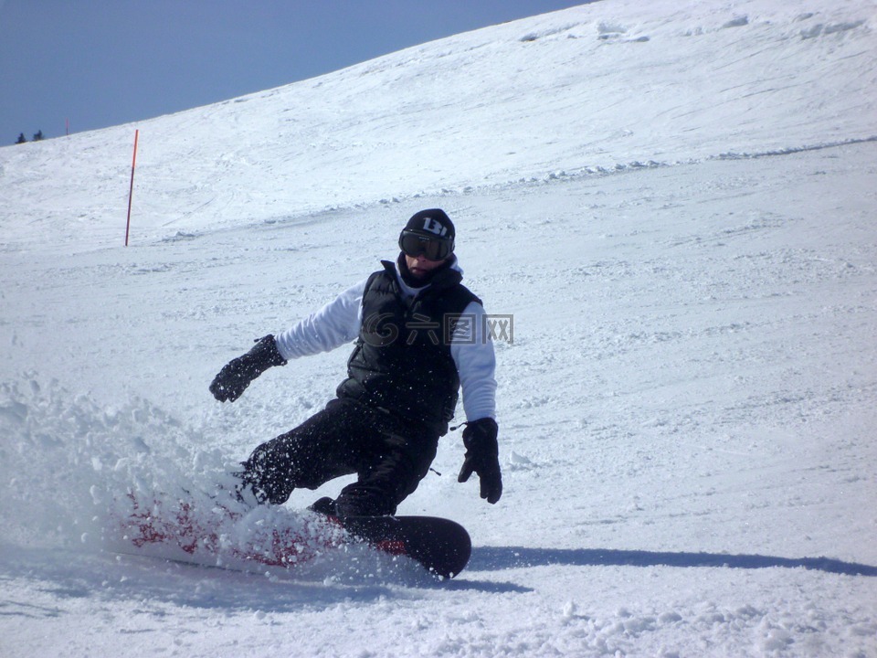 滑雪板,冬天,雪