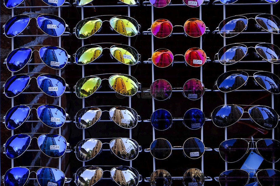 多彩,色彩繽紛,太陽鏡