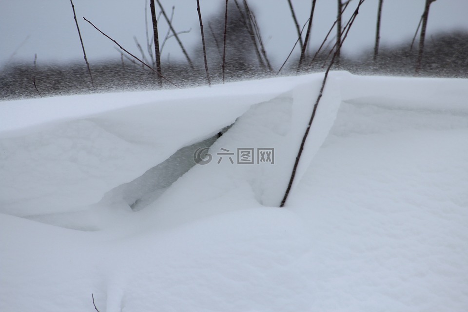 雪,冷,雪堆