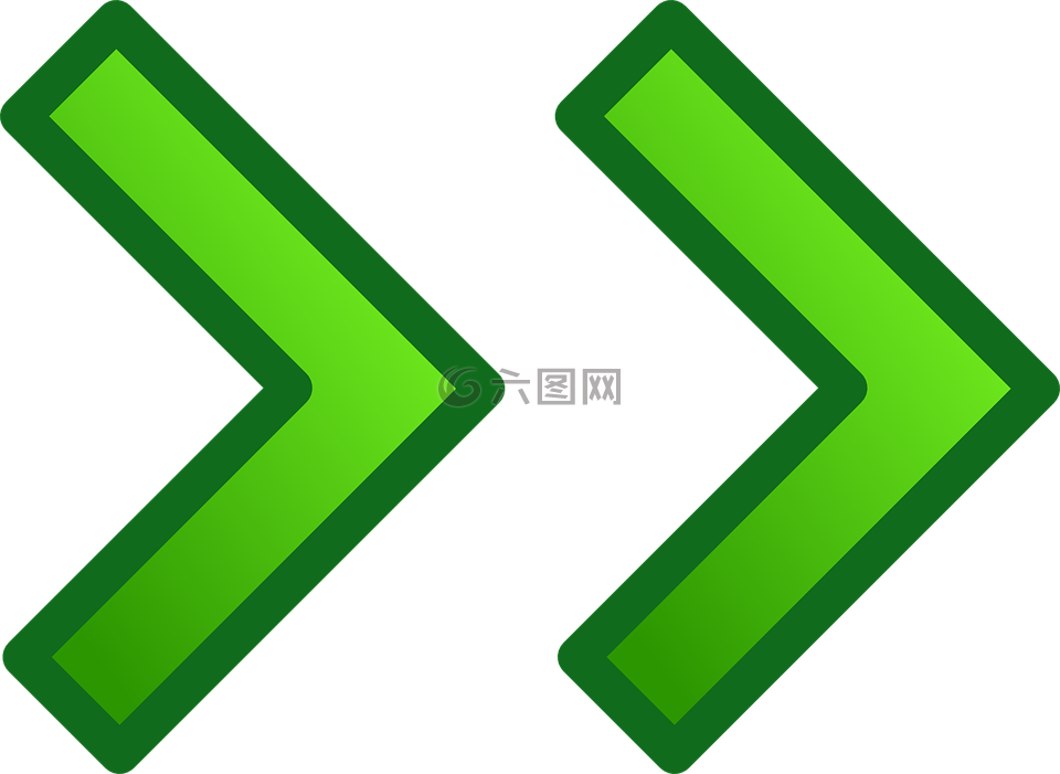 箭头,绿色,光面纸