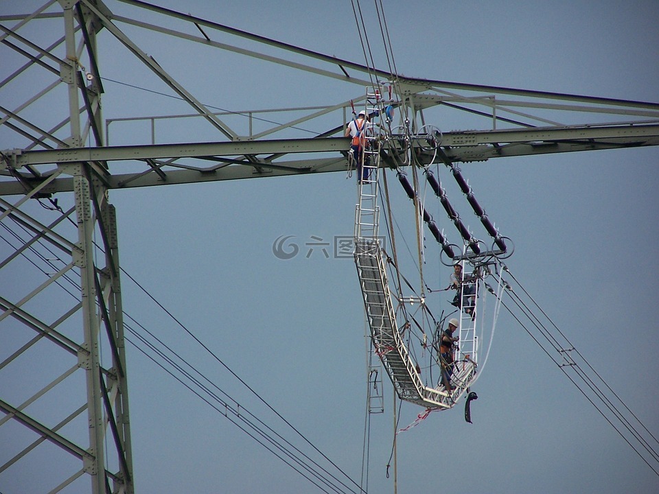 strommast,天空,工作