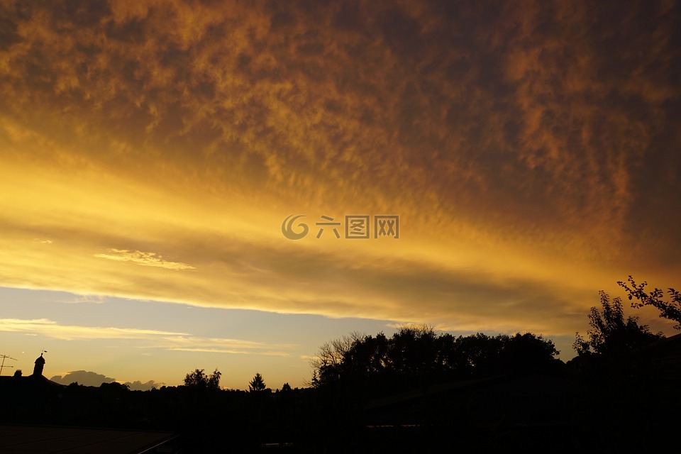 云,abendstimmung,傍晚的天空