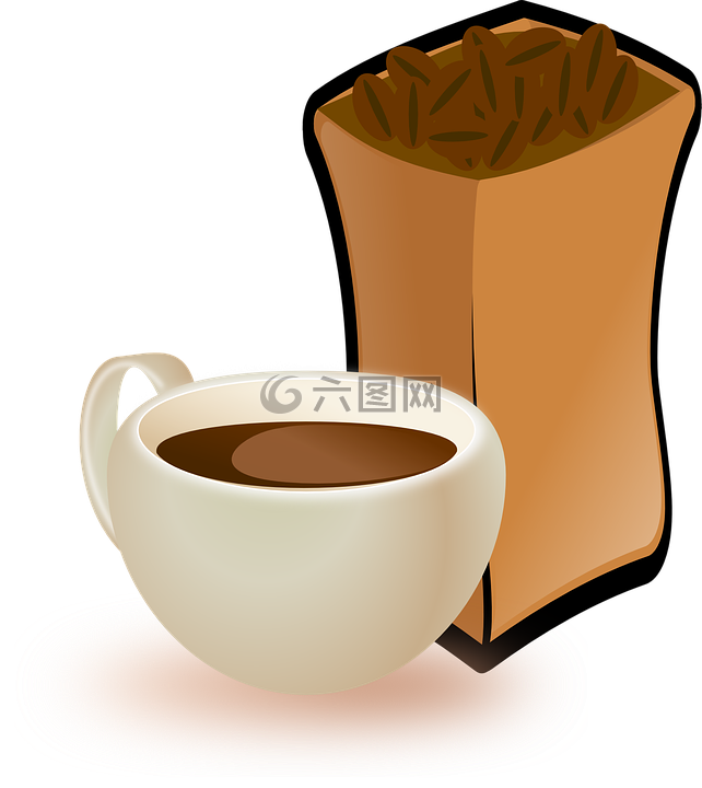 杯,咖啡,咖啡豆