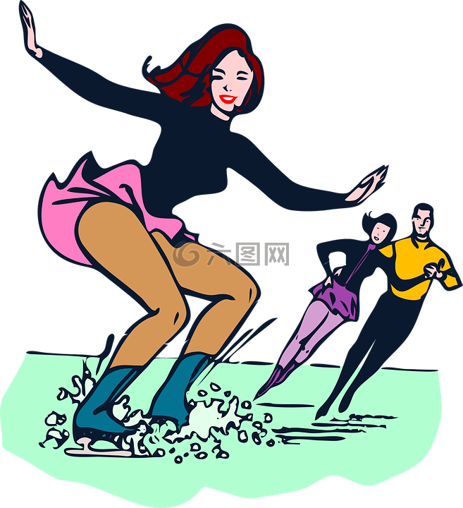 滑冰,女子,夫婦