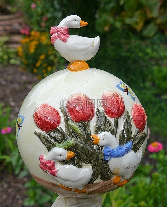 花園的全球,固體球的粘土,花園