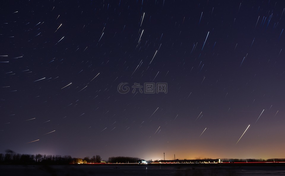 星軌,星星,夜晚