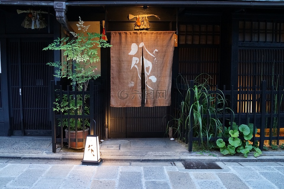 日本,餐廳前,傳統(tǒng)的