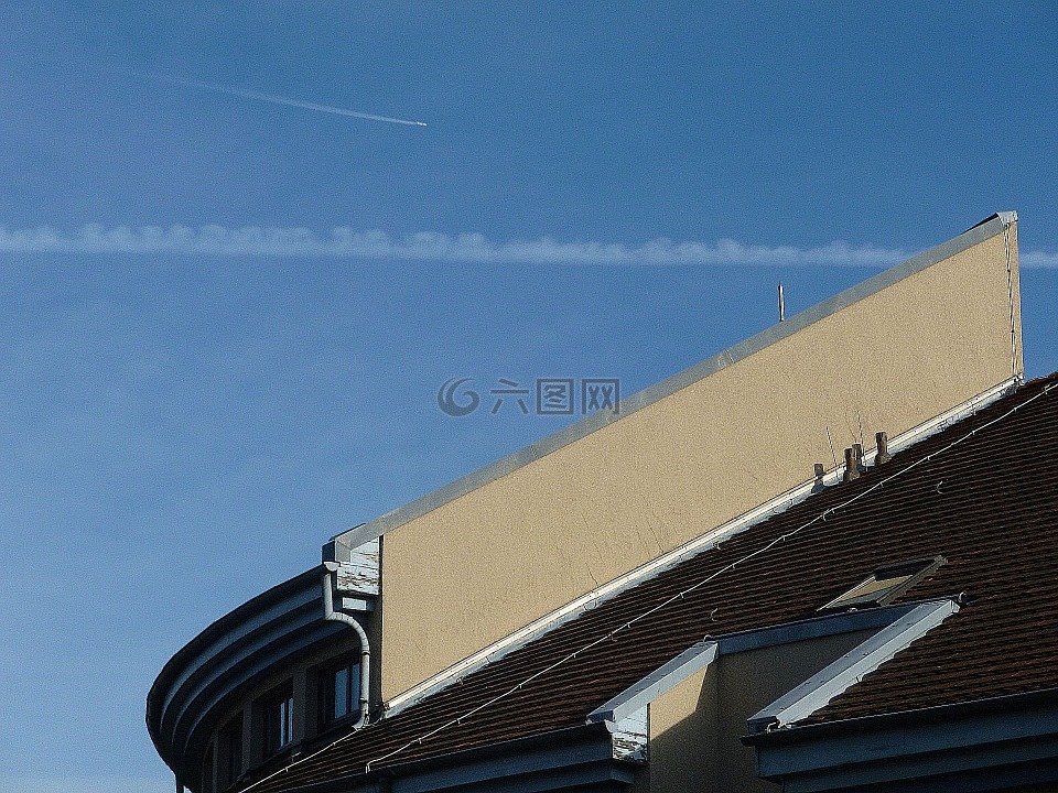 屋頂,飛機(jī),天空
