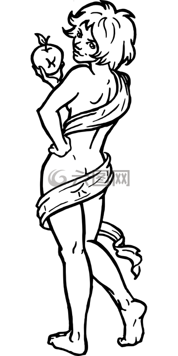 女子,裸,天堂