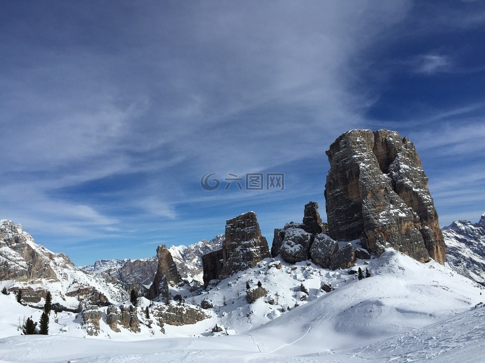 山,科爾蒂納丹佩佐,雪