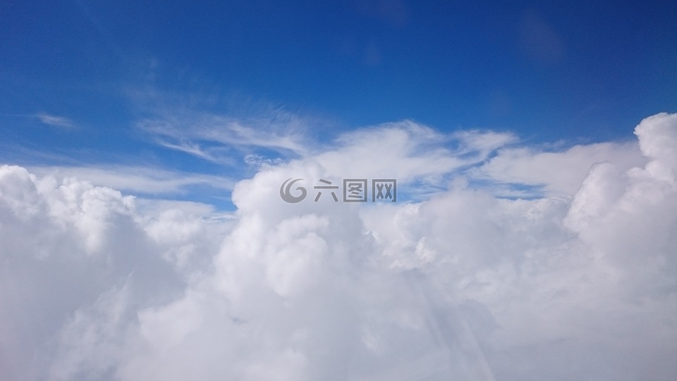 天空,云計(jì)算,藍(lán)色