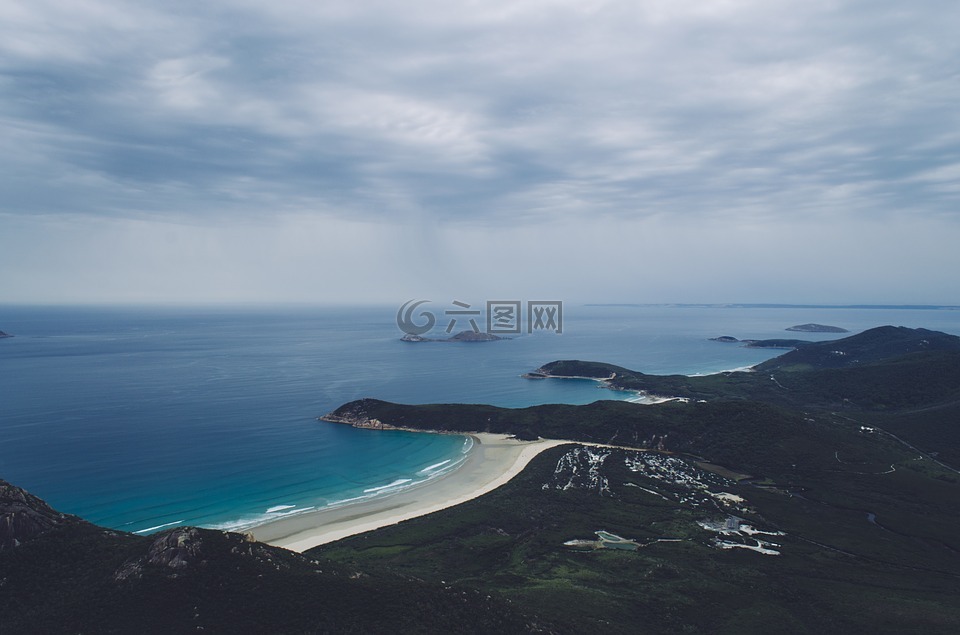 島,空中的視圖,空氣
