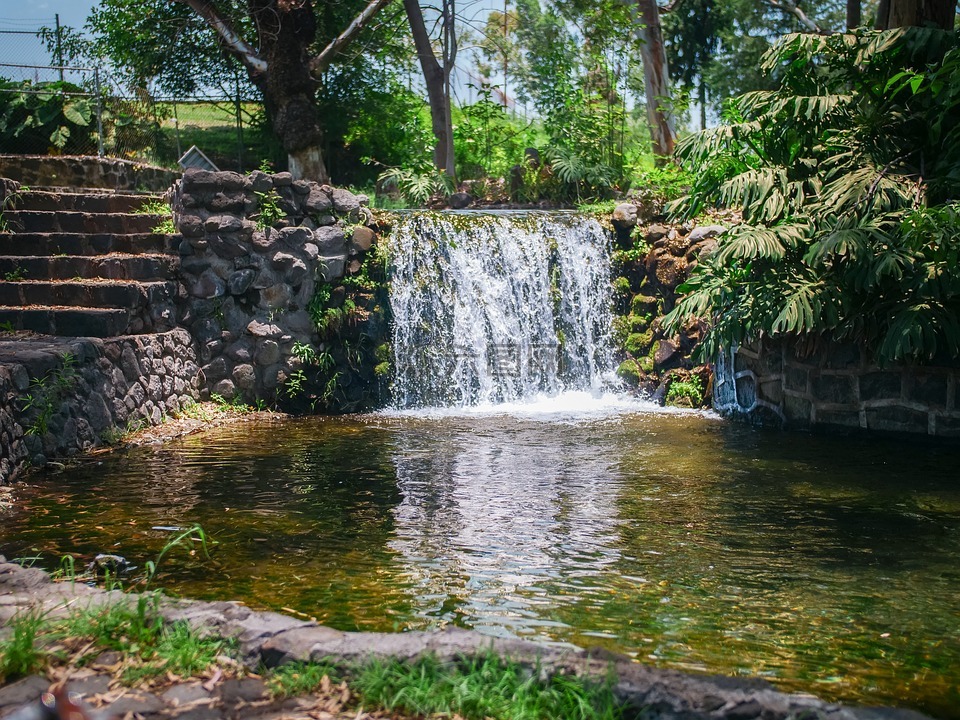 amatzicalli,瀑布,人工