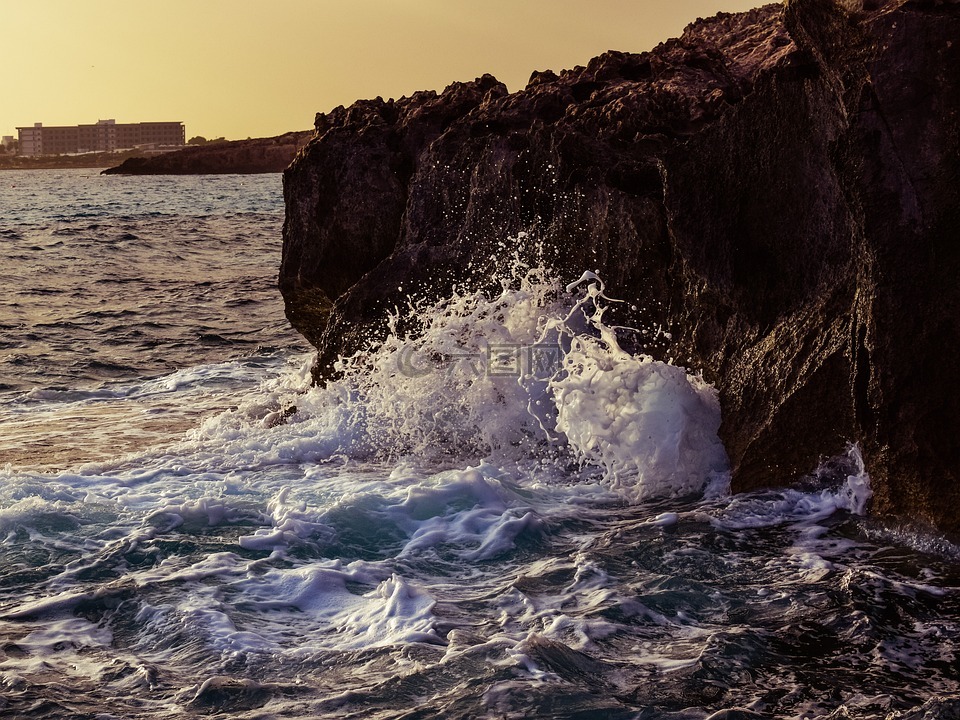 波,破碎,巖質(zhì)海岸