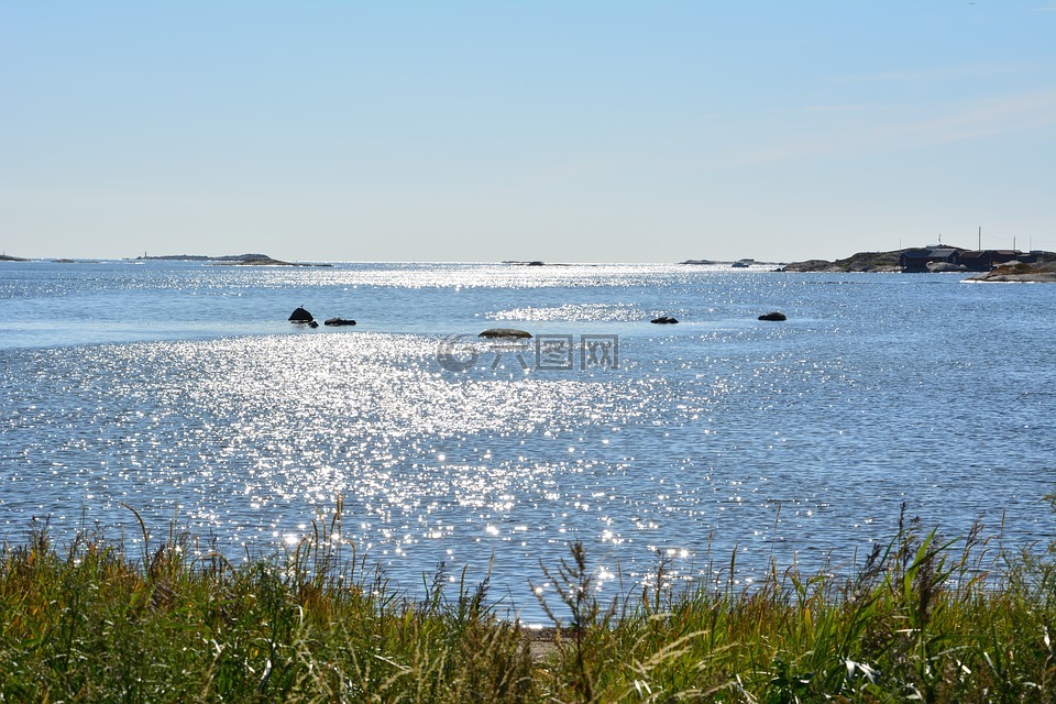 閃閃發(fā)光的海,夏天,太陽能