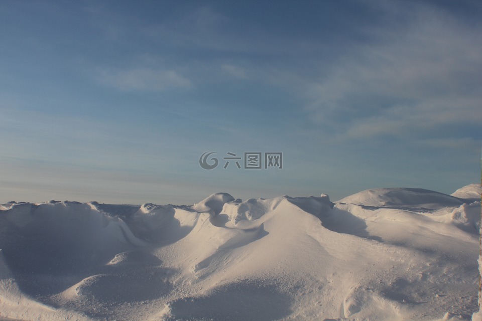 雪,景观,冻结