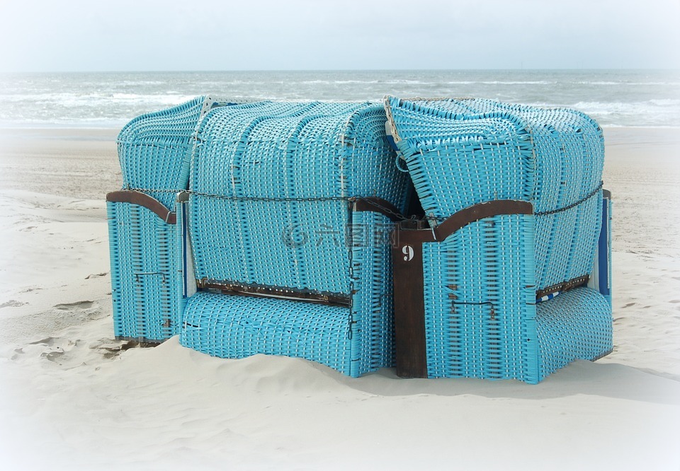 海灘,假日,藍色