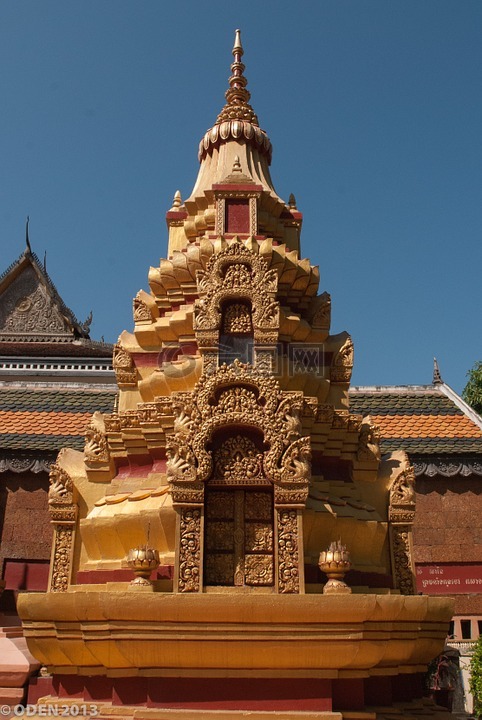寺,黃金,暹粒