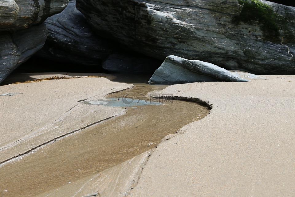 康沃爾郡,海灘,海