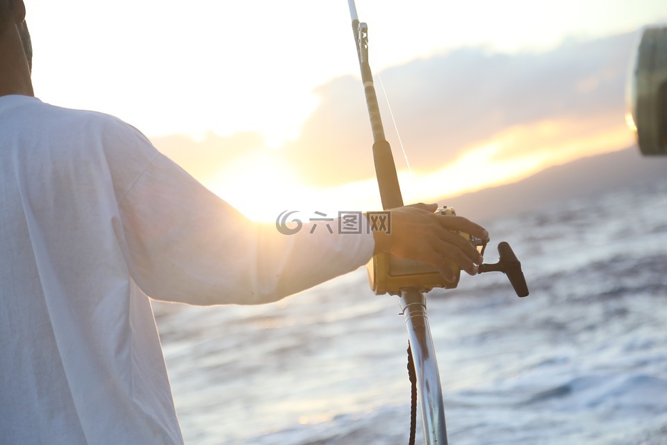 海洋,釣魚,深海捕魚