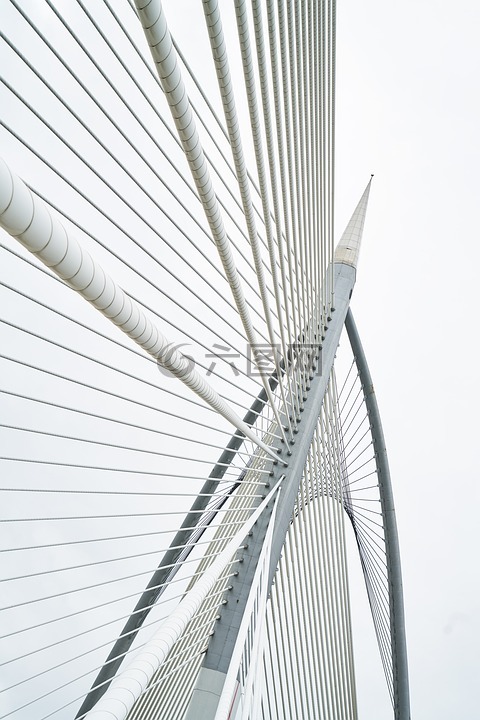 繩子,鋼,橋