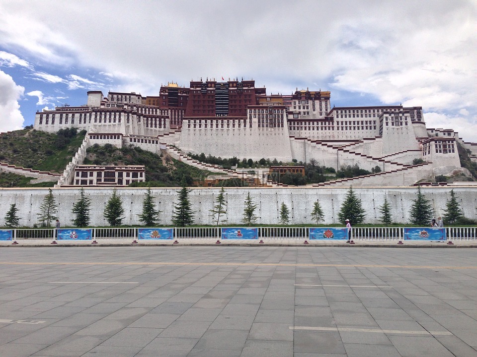 西藏,布达拉宫,广场
